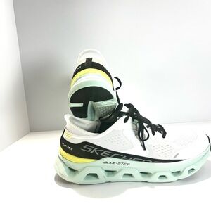 Skechers White and Yellow Glide-Step Shoes